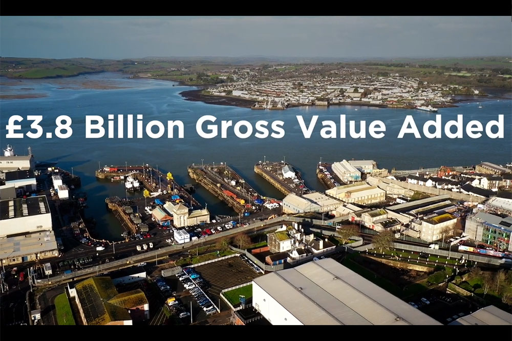 Screen shot of the video showing aerial view of devonport, Plymouth